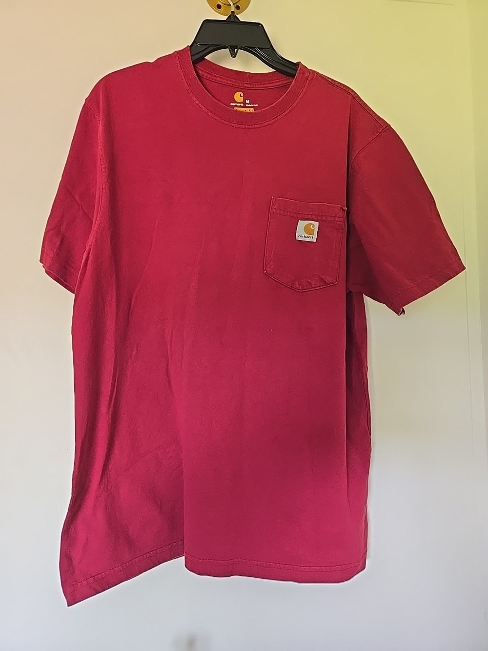 Carhartt Wine/Red Short-Sleeve Pocket Tee M Orginal Fit In Good Cond
